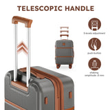 Suitour Expandable 4-Piece Luggage Set (14" 19" 23" 27") ABS Hardside Suitcase Sets with Spinner Wheels Checked Luggage Travel Suitcase