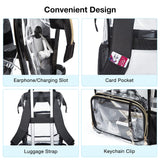 LIGHT FLIGHT Clear Backpack Heavy Duty Transparent Backpack Set See Through Bookbags Durable Backpacks for College, Security, Black