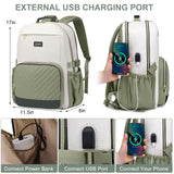Laptop Backpack for Women Bookbag: 15.6 inch Work School Backpacks with Pouch Pocket for Large Capacity Cup & USB Charger College Book Bag Travel Business Nurse Teacher Bookbags Anti-theft Back Pack