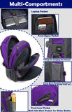 ProEtrade Backpack Bookbag for College Laptop Travel, Fit Laptop Up to 15.6 inch with USB Charging Port Multi Compartment Anti theft, Gift for Women Men (Purple)