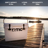 RTIC 20 QT Ultra-Tough Cooler Hard Insulated Portable Ice Chest Box for Beach, Drink, Beverage, Camping, Picnic, Fishing, Boat, Barbecue, Lagoon