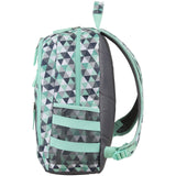 Eastsport Travel College Laptop Lunch Backpack Bookbag, Reusable Insulated Food Snack Cooler Lunchbox Set, for Work, Outdoor, Turquoise Diamonds Geometric Pastel Print