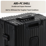 VATILIN 20 Inch Aluminum Frame Carry On Luggage 22x14x9 Airline Approved with Spinner Wheels,Zipperless Hard Shell Small Rolling Suitcases with TSA Approved USB Port,Cup & Phone Holder,Black