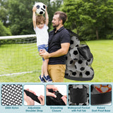 Heavy Duty Soccer Ball Net Bag(100L Extra Large Capacity 10-12Balls), Drawstring Mesh Ball Bag with Zipper Pocket, Sports Equipment Storage Organizer Hold for Gym, Beach, Cloth, Swimming Gears (1)