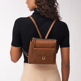 Fossil Women's Parker LiteHide™ Leather Mini Backpack Purse Handbag, Medium Brown (Model: ZB1921200)