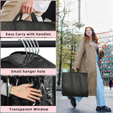 Stykontin Garment Bags for Hanging Clothes and Travel with 4" Gusseted, Suit Cover for Clothes,Coats,Suit,Jackets,Dress,Shirts,Skirt. (Black-50"-Double zipper-Thickened 80G Non-woven Fabric)