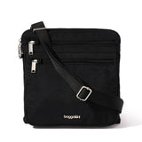 Baggallini Securtex Anti-Theft Large Crossbody 10"x10" Travel Purse with RFID, Locking Zippers & Cut-Resistant Strap