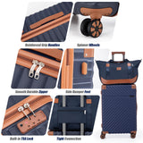 Cosbarn Luggage Sets 5 Piece with TSA Lock Spinner Wheels, Unisex Hard Case ABS Suitcase Set, Hardshell Lightweight Waterproof Travel Hardside Suitcases with Wheels for Women Men, Dark Blue