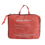 Eddie Bauer Stowaway Packable Waistpack | Sling | Fanny Pack | Travel | Foldable | Lightweight | Outdoor | 1L Ripstop Polyester - Maroon