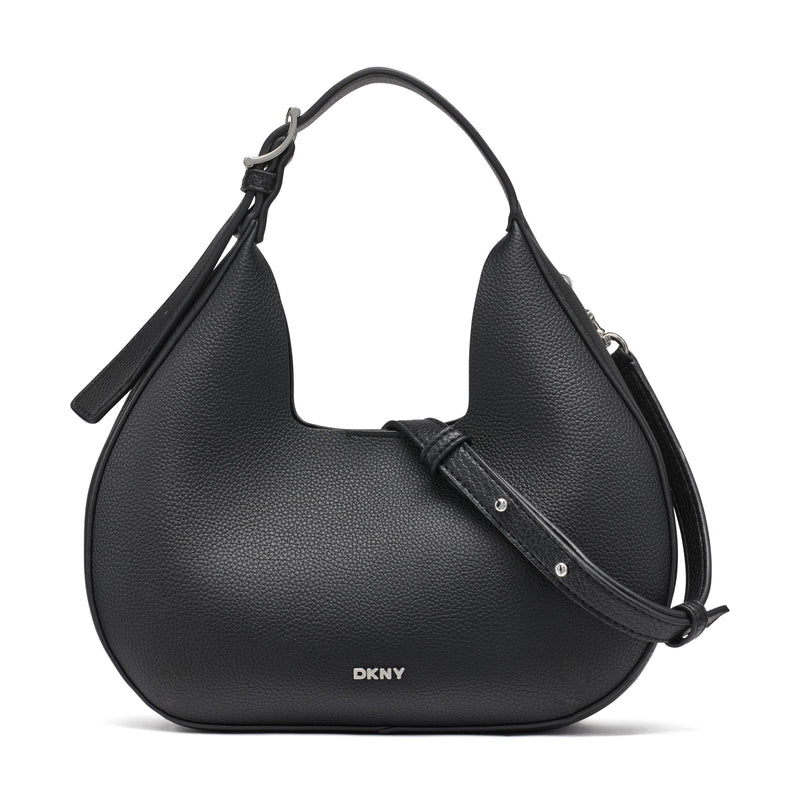 DKNY Women's Hobo Bag, Black/Silver, One Size