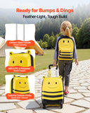 VEVOR Kids Luggage Set, 5 Piece, 18 Inch Hardside Rolling Wheels Suitcase with Backpack & U-shape Pillow, Bee Kids Carry on Luggage Set, Holiday Birthday Gift for Girls Boys, Airline Approved