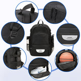 AIRTTUZ Basketball Backpack with Separate Ball Compartment and Shoes Pocket, Large Capacity Sports Equipment Bags for Basketball, Soccer, and Volleyball. (black)