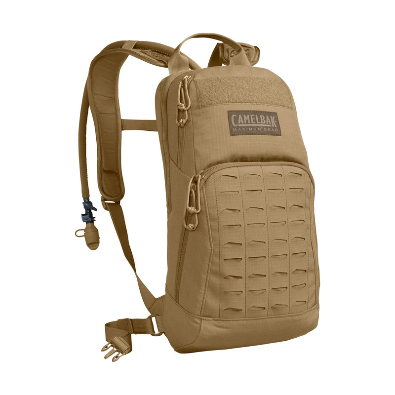 CamelBak M.U.L.E. Tactical Hydration Backpack with 100oz/3L Mil Spec Crux Reservoir Bladder - MOLLE, Coyote