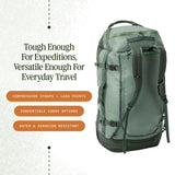 Eagle Creek Cargo Hauler Wheeled Duffel - Durable Duffel Bag for Travel - Easy Access Compartment - Deployable Backpack Straps - Lockable Zipper Opening - Duck Green - 130L