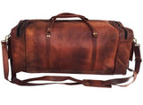 KK's 30 Inch Real Goat Vintage Leather Large Travel Duffel Luggage Handmade, Gym, Hiking vintage brown Holdall Carry All Genuine Duffel Bag, Size 30" Inch