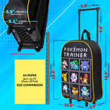 Pokemon Kids Foldable Trolley Suitcase 15”, 10.5 Litres 2 Wheels Black (S/15inch -10.5L, Black/Multi)