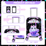 Inprof Kid's Luggage Set 5 Piece Suitcase Set 16' Hardside Spinner Wheels Girls Carry On Toddler Travel Rolling Airline Approved