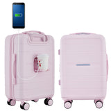 French Connection St. Martin Carry-On Luggage with Cup Holder/USB Ports, Pink A Boo | Backpacks4Less