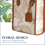 Tommy Bahama Women's Tote Bag, North South Floral Canvas Travel Purse Handbag with Adjustable Shoulder Strap and Leather Trim, Multi