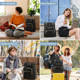 LOVEVOOK Laptop Backpack for Women, 15.6 Inch Work Business Laptop Bag, Wide Top Open Teacher Nurse Bag with USB Port, Waterproof Computer Backpack Purse for travel, Black