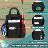 Smasrob Baseball Coaches Bag Fits 6 Gallon Ball Bucket, Baseball Bucket Bag with Backpack and Shoulder Straps, Black