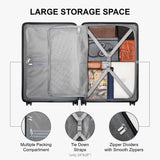 LEVEL8 Elegance Matte Luggage Set, 20 Inch Carry-on Luggage, 24&28 Large Suitcase Lightweight Hardside Suitcases with Wheels,Tsa Lock,3-Piece Set(20/24/28), Black