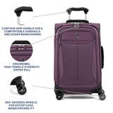 Travelpro Tourlite Softside 21" Expandable Luggage with 4 Spinner Wheels, Lightweight Suitcase, Carry-On, Deep Purple