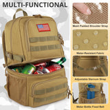 Tactical Double Deck Cooler Backpack for Men,Large Lunch Backpack with 2 Compartment,Soft Coolers Bag Water-Resistant Leak Proof Coolers Bag Beach Picnic