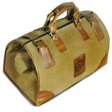 Handadsume Water Resistant Canvas + Leather Travel Luggage Tote Duffle Gym Suitcase Weekender Overnight Bag For Men Male FB8151 (A-Brown)