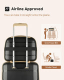 LUGGEX Carry on Luggage with Spinner Wheels, Lightweight Suitcase 2 Piece, Expandable (Grey, 14/20)