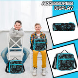 Meetbelify Boys Rolling Backpack with Wheels Kids Travel Luggage with Lunch Box Pencil Case for Elementary Students 18inch Carry on Suitcase for Boys Ages 8-10