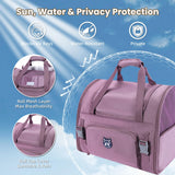 Lollimeow Expandable Cat Carrier Backpack for Large Cats - Airline Approved Pet Carrier Backpack for Small Dogs, Hiking & Travel, Waterproof with Breathable Mesh, 14lbs Capacity (Plum, Standard)