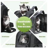 Pecute Cat Backpack Carrier, 30% Energy Saving Breathable Pet Backpack, Foldable Ergonomic Travel Carrier for Cats and Small Dogs, Ideal for Hiking, Outdoor Trips & Vet Visits