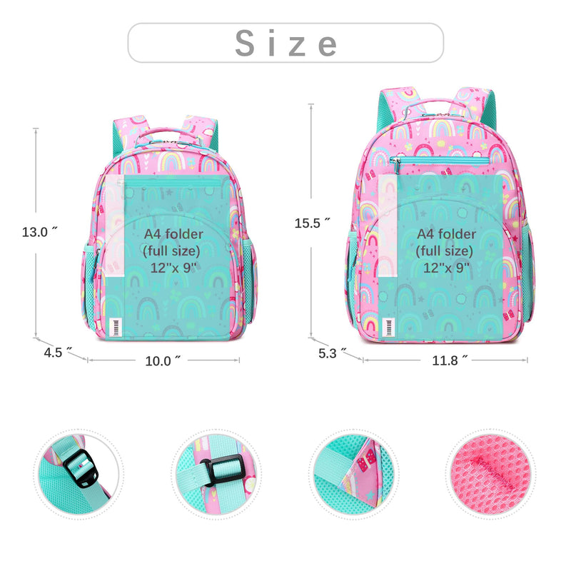 abshoo Cute Lightweight Kids Backpacks for Girls Kindergarten Elementary School Backpack for Girls ages 4-8 (Rainbow Pink)