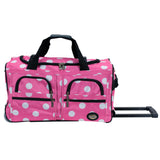 Rockland Rolling Duffel Bag, Pink Dot, 22