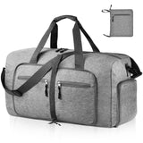 Dimayar 40L Travel Duffle Bag - Foldable Duffel Bag with Shoes Compartment - Overnight Bags Waterproof & Tear Resistant(Gray)