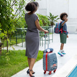 Nautica Kids Luggage - 18" Airline Approved Rolling Hardside Upright Carry-on Suitcase Set with Wheels (Shark Attack | 5pc Travel Set)