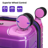LARVENDER Luggage Sets 3 Piece, 20 Inch Carry on Luggage 22x14x9 Airline Approved Hardside PC+ABS Suitcase Set with Spinner Wheels TSA Lock, Lightweight Luggage Set for Women, Midnight Berry