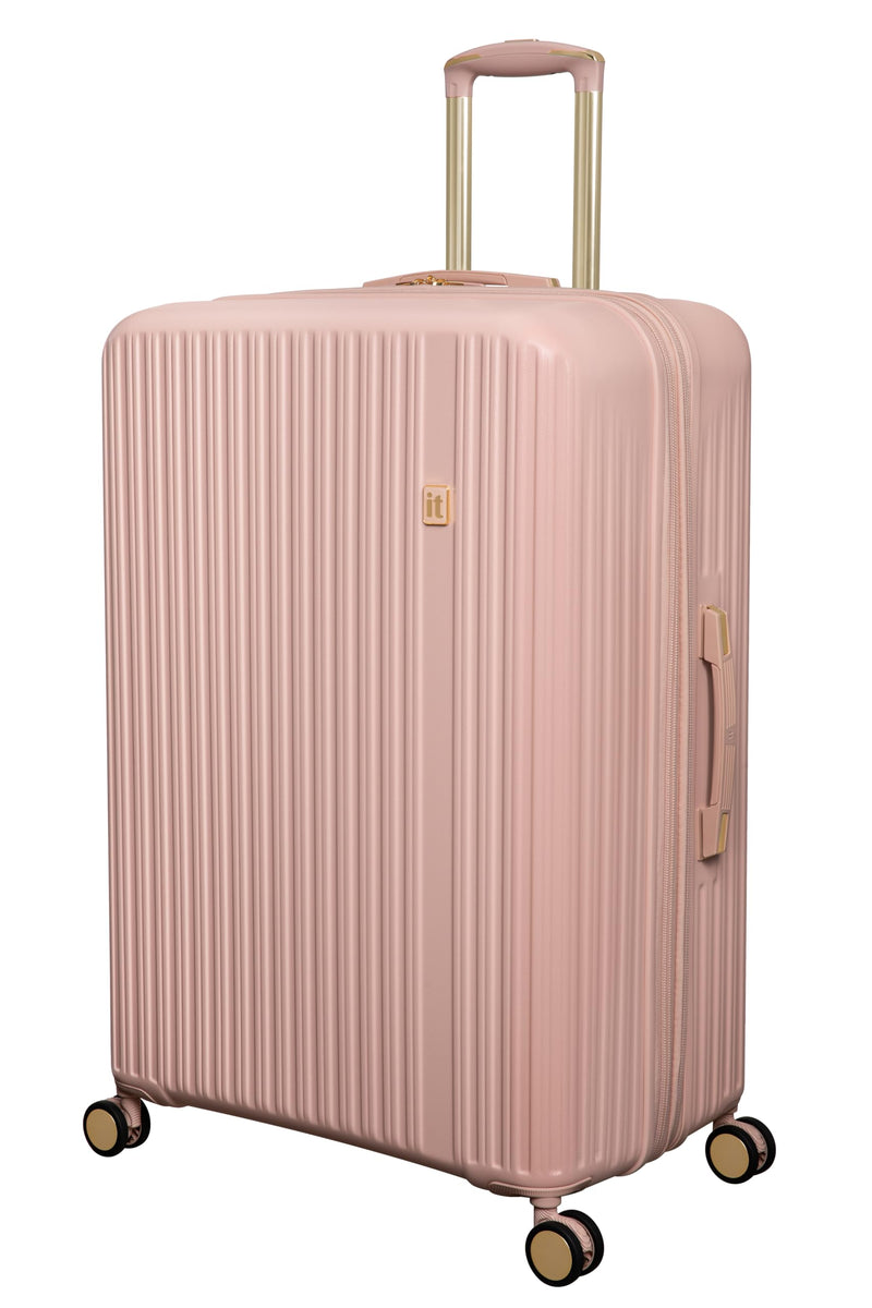 It Luggage Luxuriant 31" Hardside Checked 8 Wheel Expandable Spinner, Rose Sand