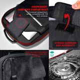 ZINZ Slim & Expandable Laptop Backpack 15.6 Inch, Computer Rucksack Water Resistant Bag, Anti-Theft Travel Daypack for Men and Women-Black&Red