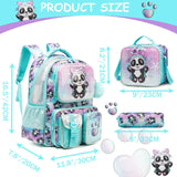 Meetbelify Backpacks for Girls Cute School Backpacks for Elementary Students Ages 8-10 Kids Aesthetic Travel Backpack Large Capacity Laptop Bookbag with Lunch Box 3 in 1 Backpack Set for Girls