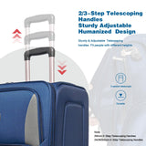 GOAWGO 4-Piece Luggage Set (20/24/28/32") with Lock | Expandable Carry-On Softshell Suitcase | Softside Lightweight Travel Suitcase Set with Spinner Wheels and Front Pocket (Navy Blue)