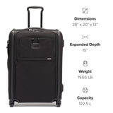 TUMI - Alpha Medium Dual Access Expandable 4-Wheeled Checked Luggage - Zipper Expansion - Durable Ballistic Nylon - Medium Capacity Suitcase with TSA Lock - Navy Blue