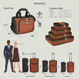 Travel Select Amsterdam Softside Expandable Luggage with Rolling Wheels, Orange, 8-Piece Set (15/21/25/29) with Packing Cubes