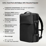 Incase A.R.C. Travel Backpack 38L – Expandable Carry On Luggage, Fits up to 17" Laptop – Butterfly Opening, Quick Access Pocket, Shoe Storage – Airplane Travel Essentials, Weekend Bag – Black