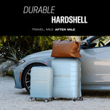 Samsonite Freeform 2-Piece Luggage Set - Carry-On & Large Checked Luggage with Dual Spinner Wheels - Durable Polypropylene Hardshell - TSA Lock, Airline-Approved - Expandable Hard Shell - Light Grey