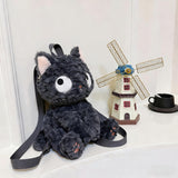 Plush Backpack for Teens Stuffed Animal Cat Bag Soft Fuzzy Kitty Design Compact Daily Use