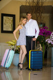 Rockland Melbourne Hardside Expandable Spinner Wheel Luggage, Two Tone Navy, Carry-On 20-Inch