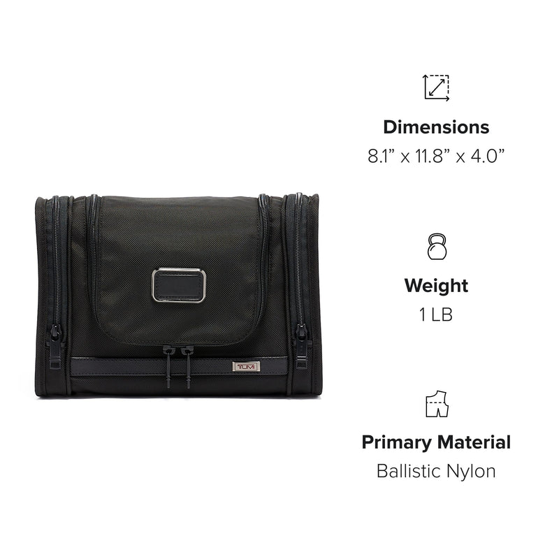TUMI - Alpha Hanging Travel Kit - Toiletries and Cosmetics Organizer - Travel Essentials Bag with Hooks & Pockets - Black