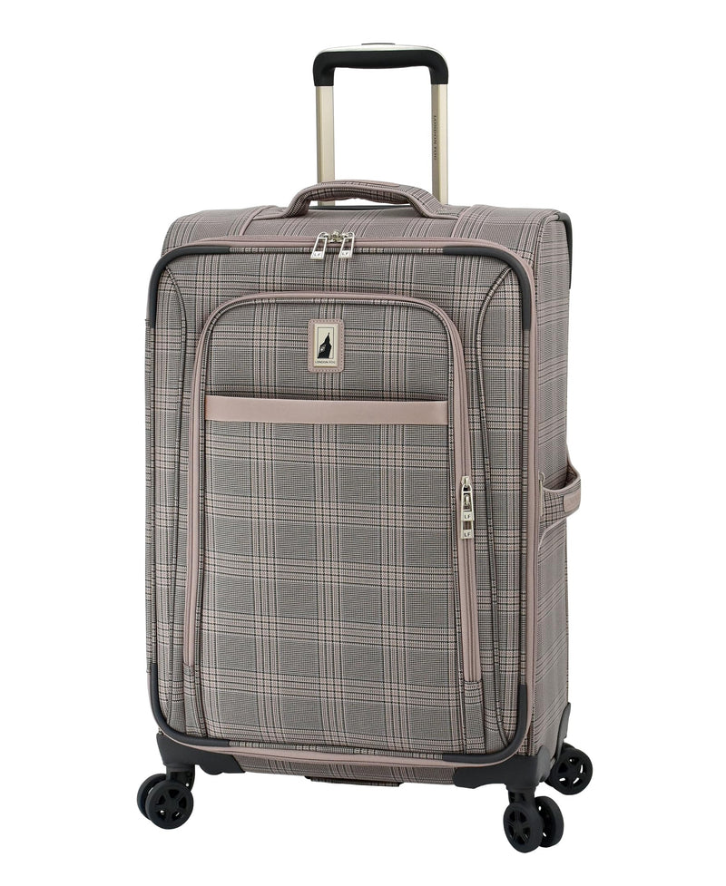 London Fog Brentwood IV 25" Expandable Spinner, Rose Charcoal